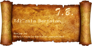 Tézsla Bertalan névjegykártya